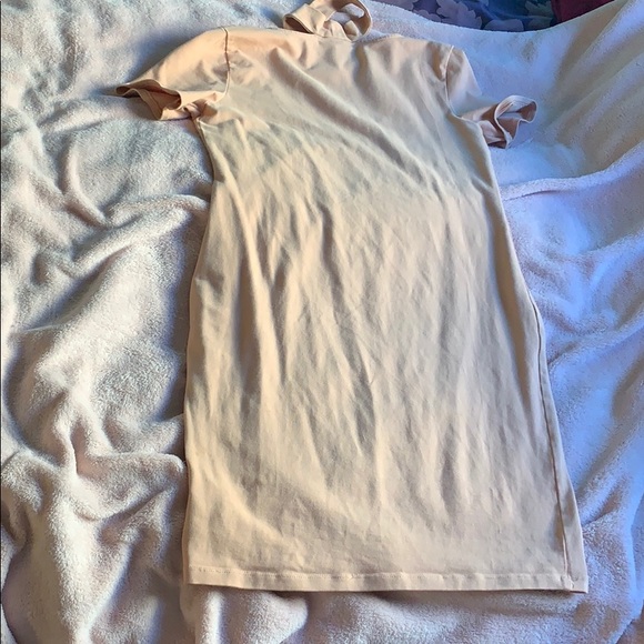 Peach colored choker dress. - Picture 2 of 2
